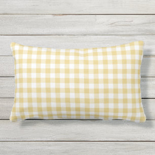 Coussin D'extérieur Motif En vichy jaune À damiers