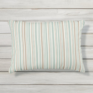 Coussin D'extérieur Motif géométrique de lignes brunes et vertes