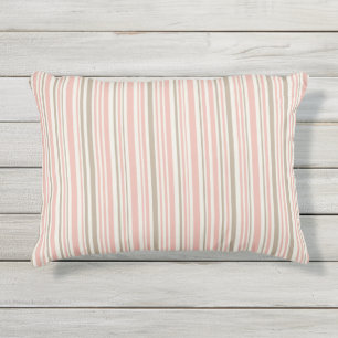 Coussin D'extérieur Motif géométrique de lignes roses et marron