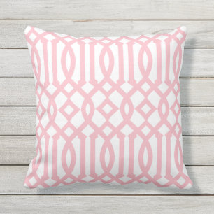 Coussin D'extérieur Motif moderne blanc et rose clair