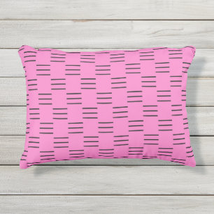 Coussin D'extérieur Motif rose avec rayures noires