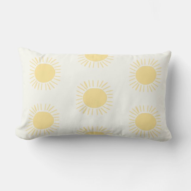 Coussin D'extérieur motif solaire moderne en jaune (Recto)
