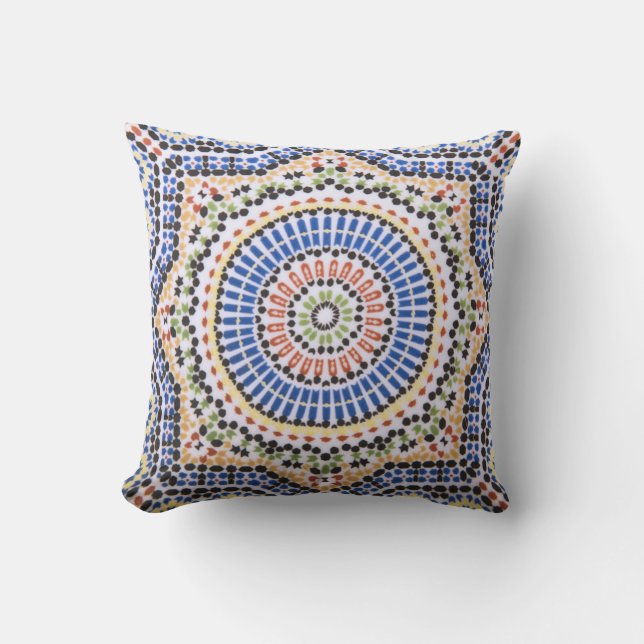 Coussin D'extérieur Motif traditionnel de tuile d'Azulejo de Portugais (Recto)