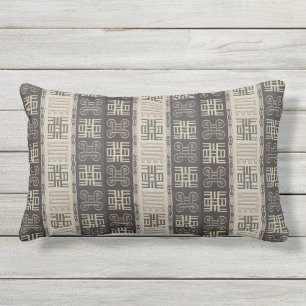Coussin D'extérieur Motif tribal africain ethnique. Symboles d'Adinkra