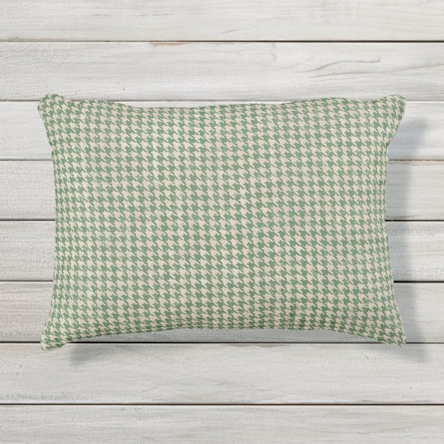 Coussin D'extérieur Motif vert Houndstooth (Devant)