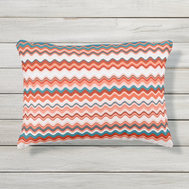 Coussin D'extérieur Motif Wavy multicolore (Devant)