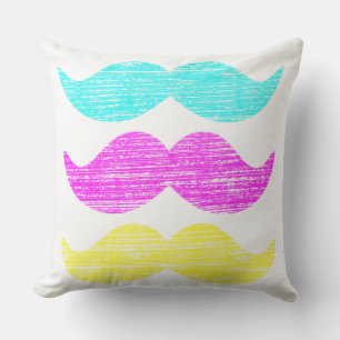 Coussin D'extérieur Moustaches de C M Y (style d'impression