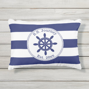 Coussin D'extérieur Nom du bateau à roue du capitaine nautique