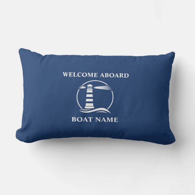 Coussin D'extérieur Nom du bateau Nautical Classic Lighthouse Marine B (Recto)