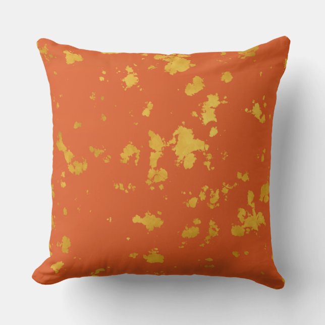 Coussin D'extérieur ORANGE RETRO ET JAUNES organiques JAUNE Jeter Cous (Recto)