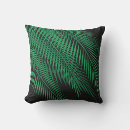 Coussin D'extérieur Palmettes tropicales sur le noir - extérieur