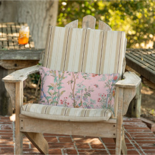 Coussin D'extérieur Patio Chinoiserie rose en extérieur