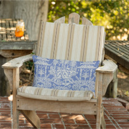 Coussin D'extérieur Patio de la Chinoiserie Bleue et Blanche