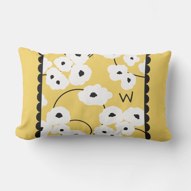 COUSSIN D'EXTÉRIEUR PAVOTS BLANCS ET NOIRS DE PILLOW_MOD EXTÉRIEUR (Recto)