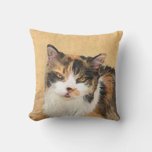 Coussin D'extérieur Peinture de chat Calico - Cute Original Cat Art