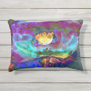 Coussin D'extérieur Peinture de fleurs élégante et romantique violet s