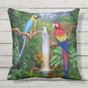 Coussin D'extérieur Perroquets Tropicaux Ara