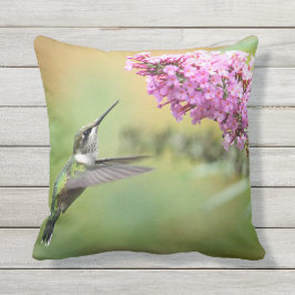 Coussin D'extérieur Photo de la flore des colibris
