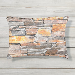 Coussin D'extérieur Pierre motif en pierre naturelle briques