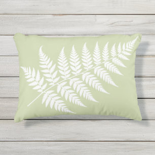 Coussin D'extérieur Pistache vert inspiré de la forêt blanche fougère