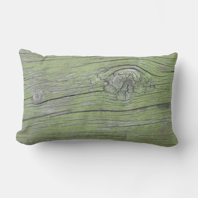 Coussin D'extérieur Planche en bois vert vieilli (Recto)