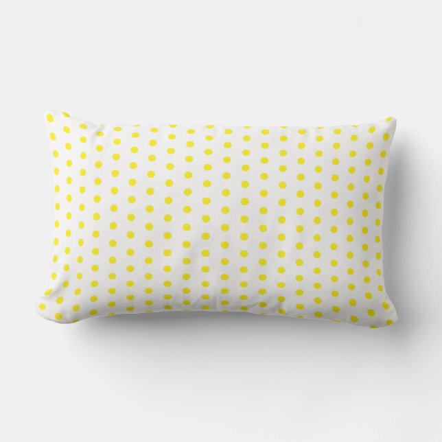 Coussin D'extérieur Pois Jaune Blanc Couleurs Personnalisées Mignonnes (Recto)