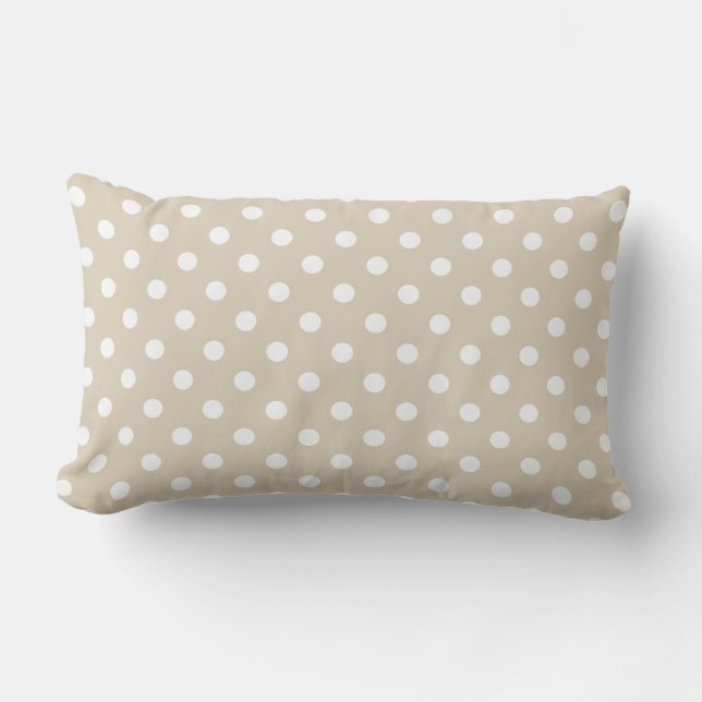 Coussin D'extérieur Polka Dot De Sable Beige À L'Extérieur (Recto)