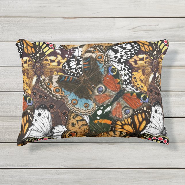 Coussin D'extérieur Poster de animal. Ailes papillons. (Devant)