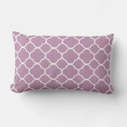 Coussin D'extérieur Quatrefoil Mauve Violet Décor Blanc Trendy