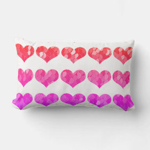 Coussin D'extérieur Rose Violet Rouge Motifs de cœur Mignon Cute Blanc
