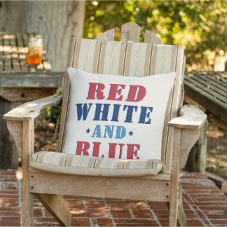 Coussin D'extérieur Rouge Blanc et Bleu Jour férié du 4 juillet