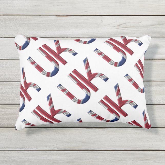 Coussin D'extérieur Royaume-Uni Initiales Union Jack Couleurs du drape (Devant)