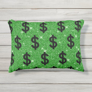 Coussin D'extérieur Signe Dollar Noir Argent Entrepreneur Wall Street