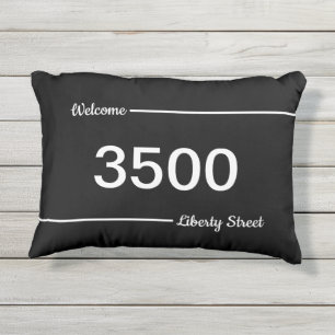 Coussin D'extérieur Simple Black and White Street Adresse Numéro de l