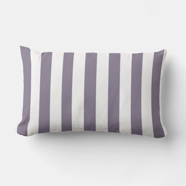 Coussin D'extérieur Simple Classique Purple Cabana Stripes Lumbar Cous (Recto)