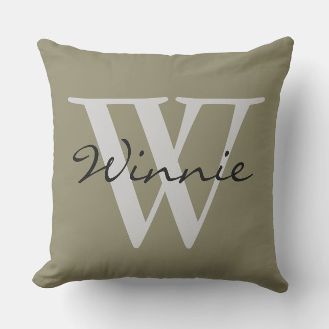 Coussin D'extérieur Simplement monogrammes et noms + votre backgr. et (Recto)