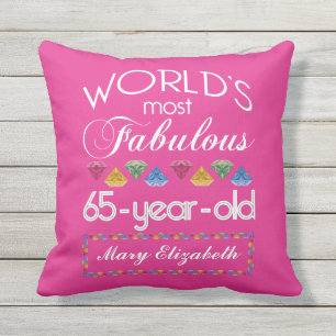 Coussin D'extérieur soixante-cinquième Anniversaire la plupart de rose
