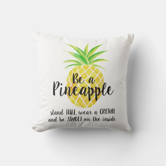 Coussin D'extérieur Soyez un usage d'ananas par aquarelle de citation (Recto)