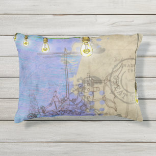 Coussin D'extérieur Steampunk Mécanique Edison Light Bulb Architect