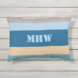 Coussin D'extérieur Stripes nautiques oreiller de jetage monogramme pe