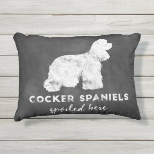 Coussin D'extérieur Tableau vintage ici corrompu par cockers