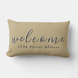 Coussin D'extérieur Tan & Black Welcome & Custom Address Script