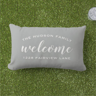 Coussin D'extérieur Tapis de soutien lombaire en gris avec monogramme 