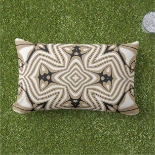 Coussin D'extérieur Taupe beige Brown Black White Orient Art Motif