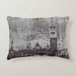 Coussin D'extérieur Taupe et Cyan en détresse Skyline Venice Italie