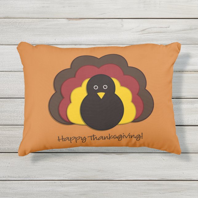 Coussin D'extérieur Thanksgiving dinde (Devant)