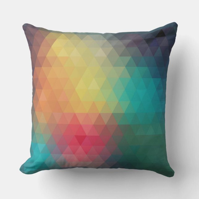 Coussin D'extérieur Triangles colorés Motif géométrique moderne (Recto)