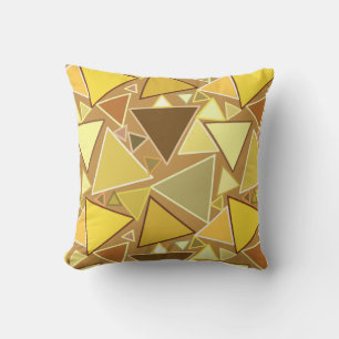 Coussin D'extérieur Triangles modernes du milieu du siècle, Jaune de m