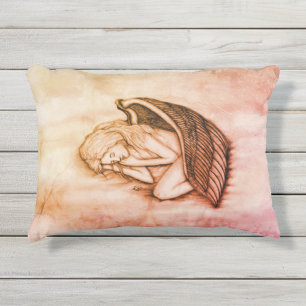 Coussin D'extérieur Un ange endormi sur les nuages du ciel