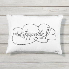 Coussin D'extérieur UnSTOPPABLE will - Bold CloudS - Black Script